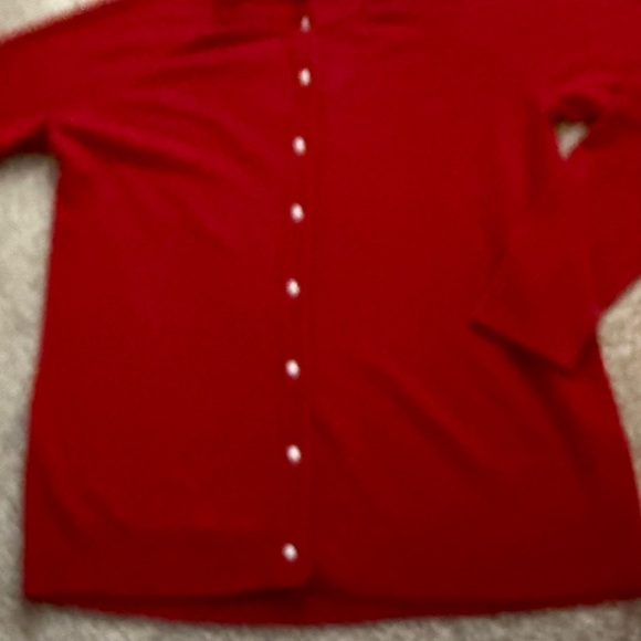 Elegant Red Women's Cardigan - Picture 2 of 6